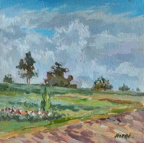 Field - Original  oil painting (2021) by Svetlana Norel