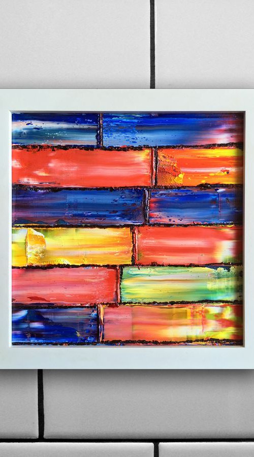 "Is There Anybody In There?"- FREE USA SHIPPING - Original PMS Micro Painting on Glass, Framed - 9.5" x 9.5" by Preston M. Smith (PMS)