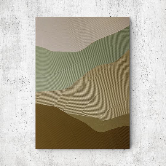 "Cream Field 2" Abstract beige high textured