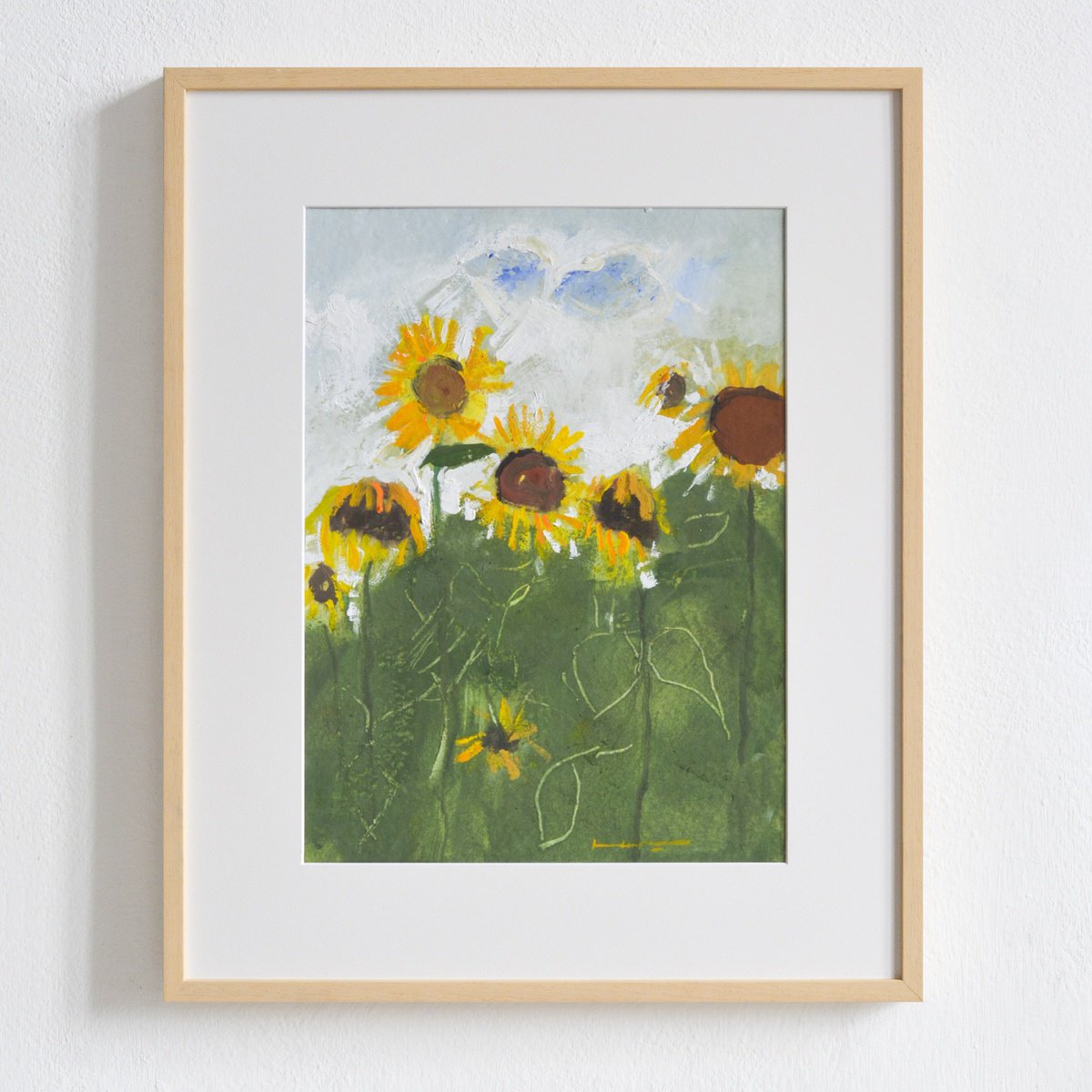 Impressionistic Botanical Painting By Igor Nekraha, 18 X 22, Sunflowers, Original Artwork