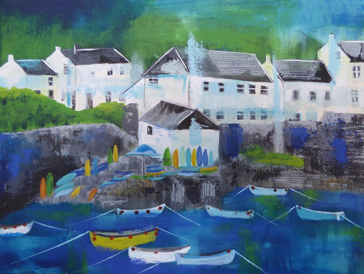 Coverack Summer Acrylic painting by Elaine Allender | Artfinder