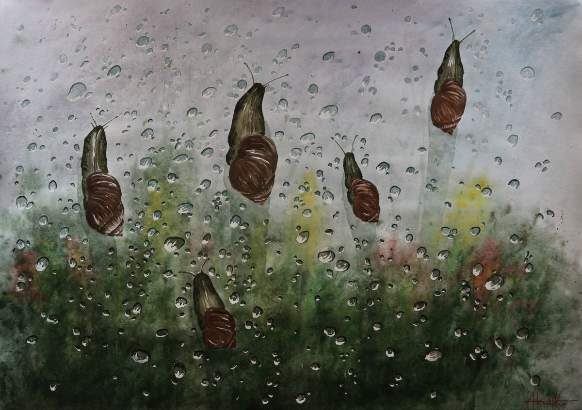 Photorealistic Animal Watercolour By Eugene Gorbachenko, 33 X 24, Escape From Home 2019 Watercolor On Paper, Original Artwork