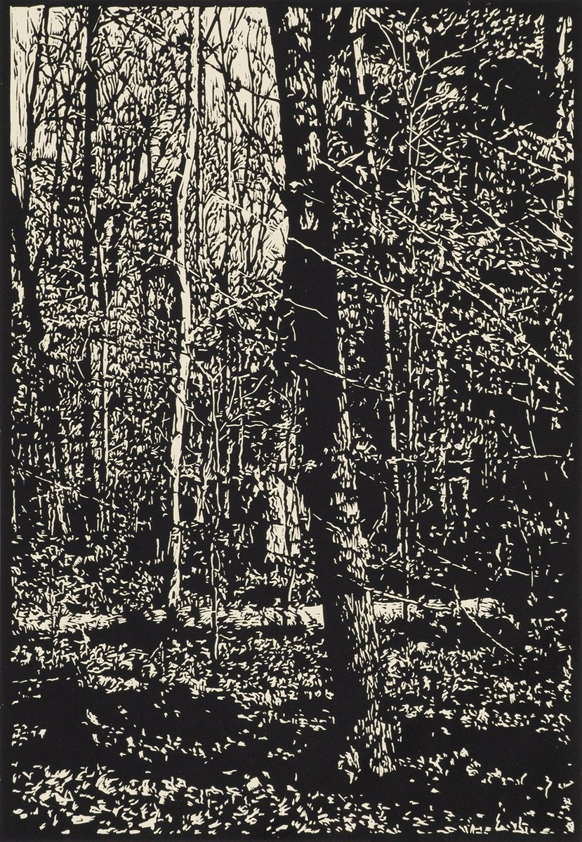 Impressionistic Landscape Linocut By David Conn, 15 X 21, Grace Blue Healer, Original Artwork