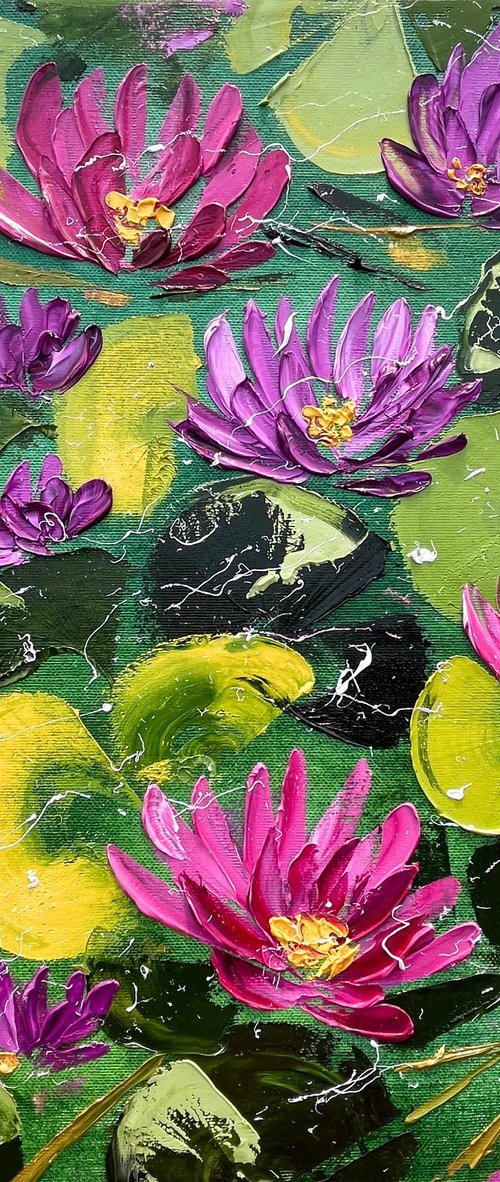 Water Lily Painting by Halyna Kirichenko