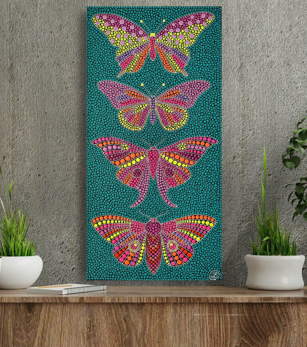 Butterfly Fiesta By Oxana Lazari, 16 X 31, Artwork For Sale On Artfinder