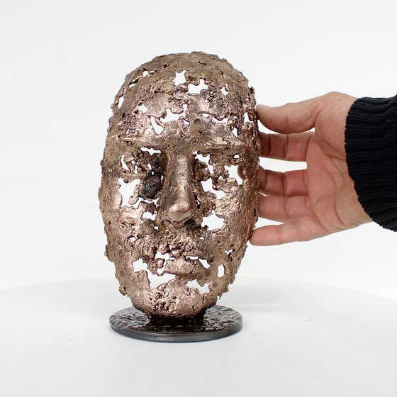 A Tear 96-22 – Bronze Lace Face Sculpture
