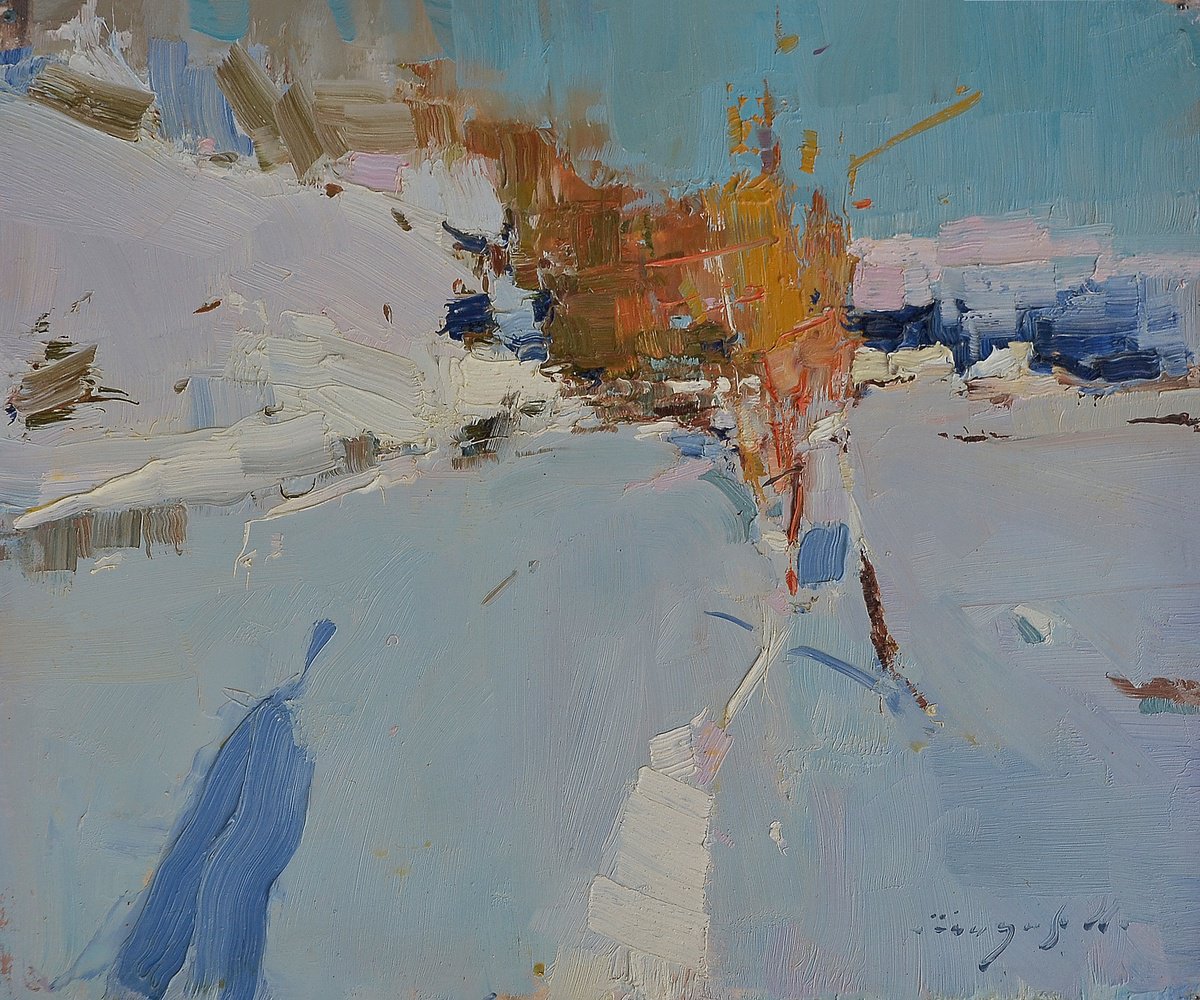 Impressionistic Landscape Oil Painting By Alexander Shandor, 11 X 9, Etude 116, Original Artwork