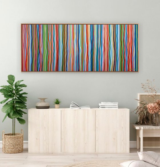 Funky Beat - Tasmanian Oak Frame - 155 x 64cm acrylic on canvas