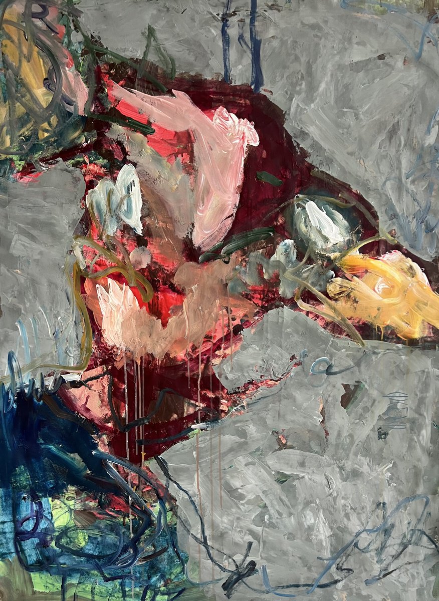 Organic Abstract Acrylic Painting By Egle Kurlianskaite, 35 X 47, Truth Seeker Ii, Original Artwork