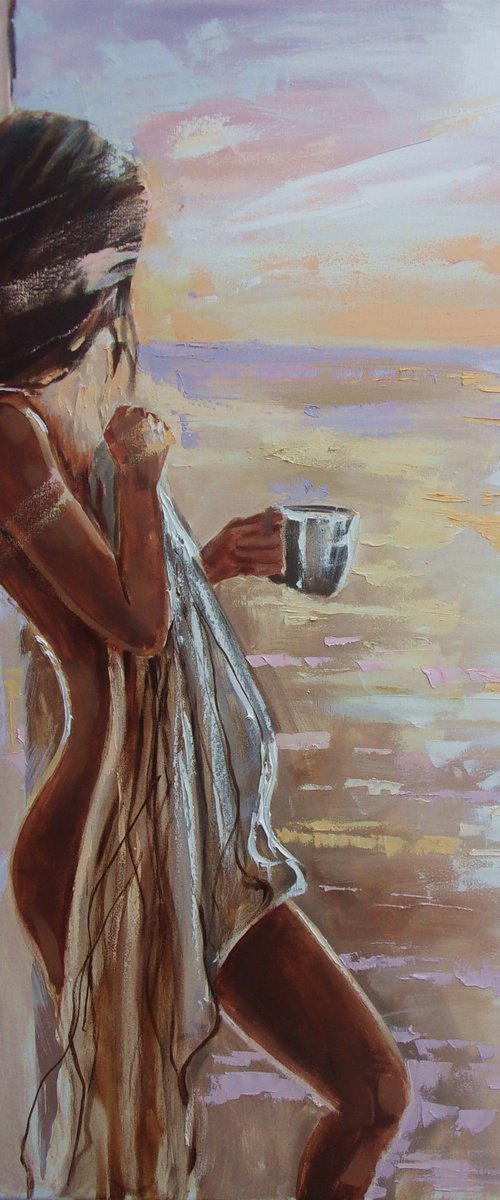 " WHAT A WIEV WITH MORNING COFFEE " by Monika Luniak