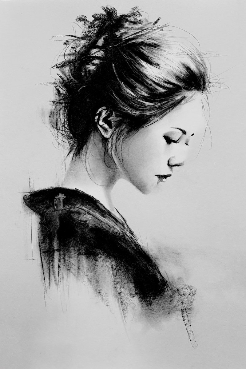 Illustrative Charcoal Drawing , Soft Resistance By Denny Stoekenbroek, 13 X 20, Artwork For Sale On Artfinder