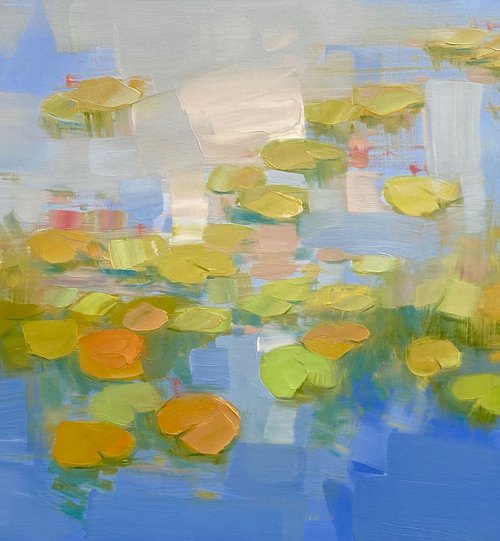 Waterlilies, Original oil painting, Handmade artwork, One of a kind by Vahe Yeremyan
