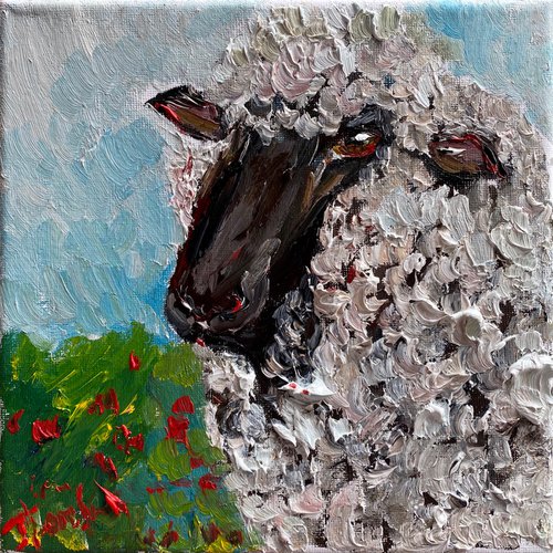 Sheep portrait by Oksana Fedorova
