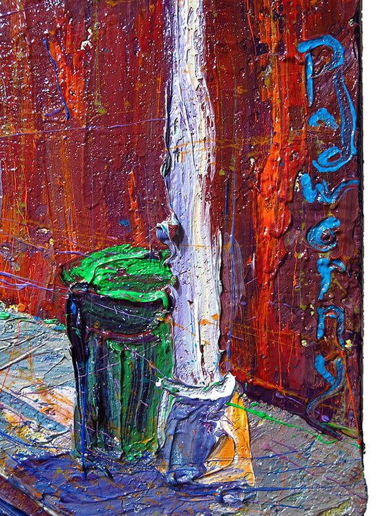 Original Oil Painting Abstract Expressionism Impressionism Cityscape