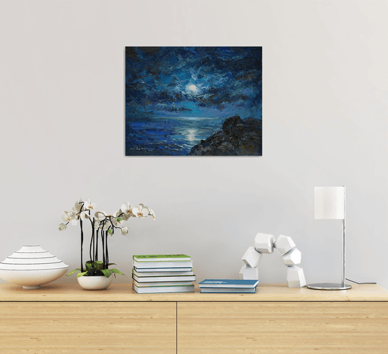 Moon seascape