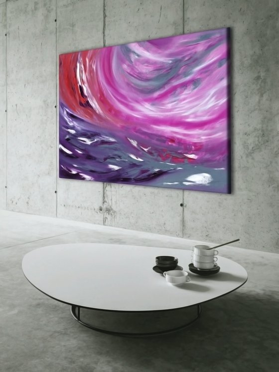 Profonda anima, 100x70 cm, Deep edge, LARGE XL, Original abstract painting, oil on canvas