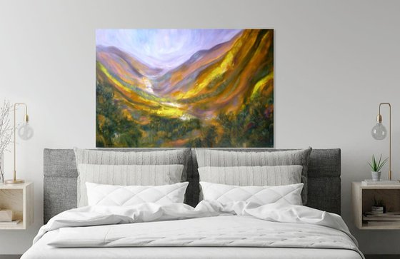 Ascent To The Mountains,125x85cm Large painting