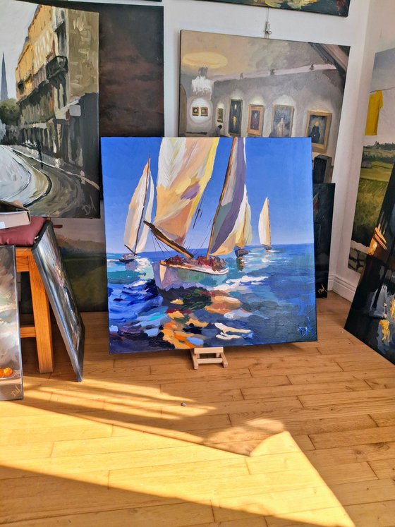 Sailing Blue Reflections