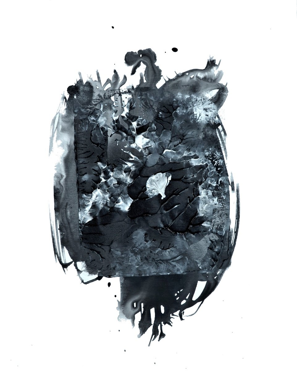 Expressive Abstract Acrylic Painting By Newel Hunter, 16 X 20", Picking Flowers, Original Artwork