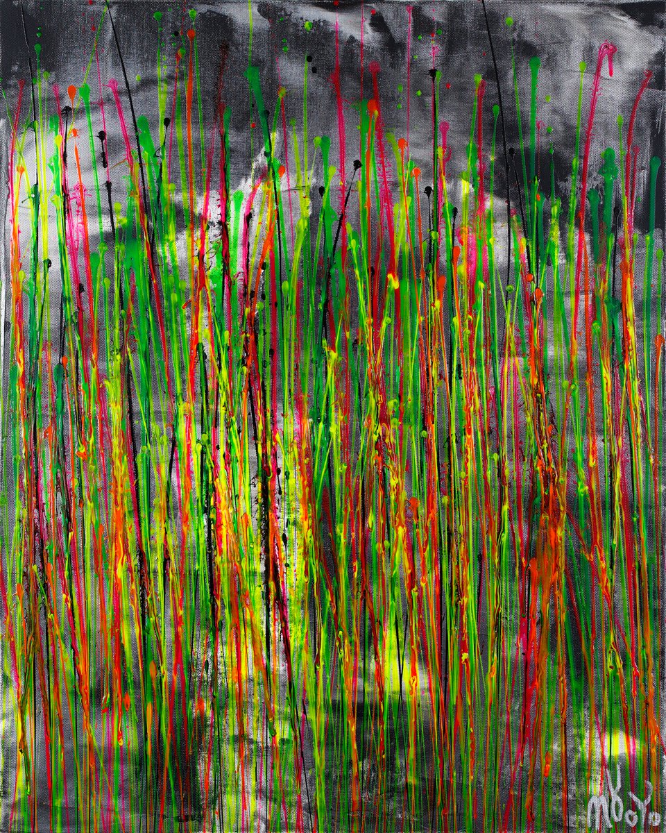 Dynamic Drizzles (Yellow Reflection) By Nestor Toro, 24 X 30, Artwork For Sale On Artfinder