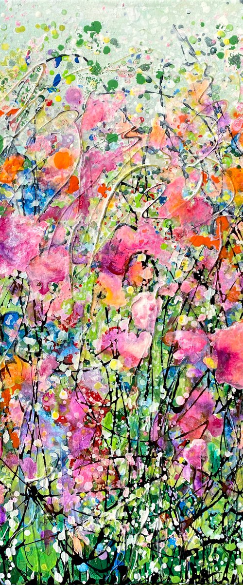 Sweet Pea Wildflowers  by OLena Art by Lena Owens at OLena Art