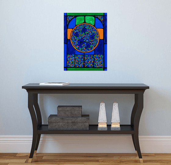 Stained glass window painting