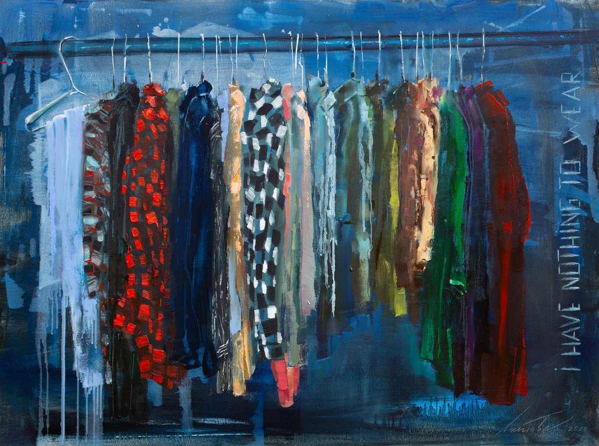 Oil Painting , Nothing? To Wear By Olha Laptieva, 32 X 24, Artwork For Sale On Artfinder