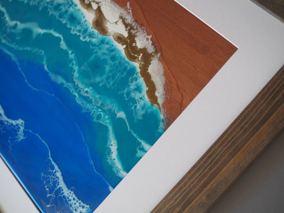 Tropical golden beach - original resin seascape