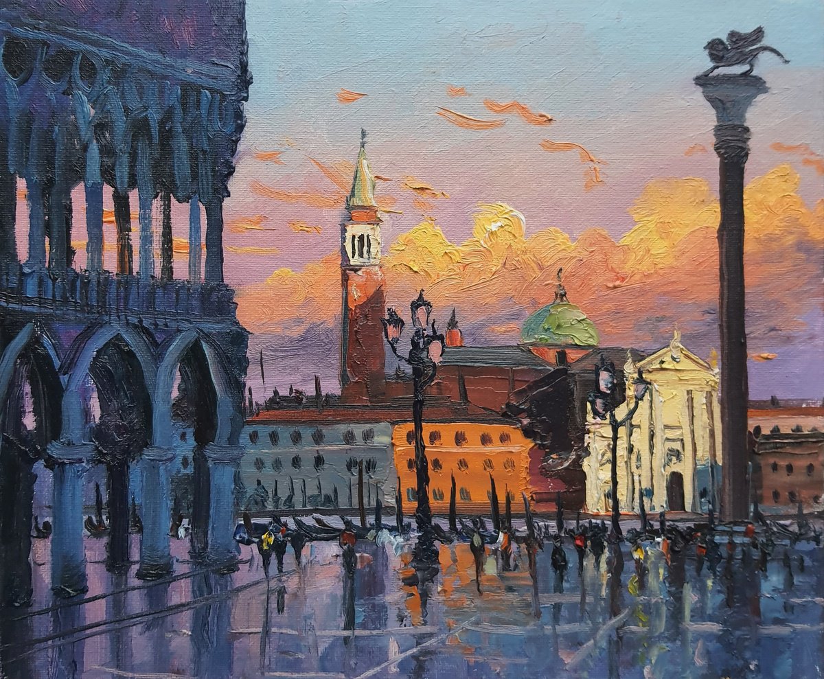 Venice San Giorgio sunset, Italy by Roberto Ponte
