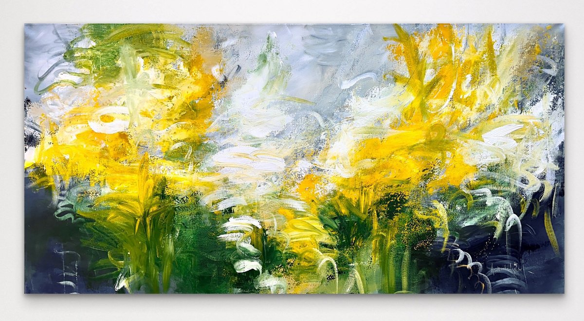  Cattail Glow At The Pond By Andrada Anghel, 60 X 30, Artwork For Sale On Artfinder