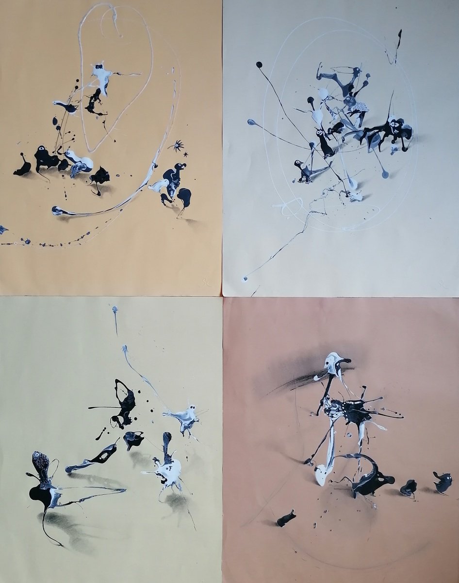 Surrealistic Animal Acrylic Painting By Stefano Mazzolini, 39 X 51", 4Sta, Original Artwork