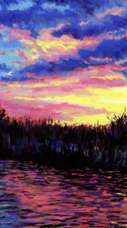 Sunset Over The Norfolk Broads by Zoe Elizabeth Norman