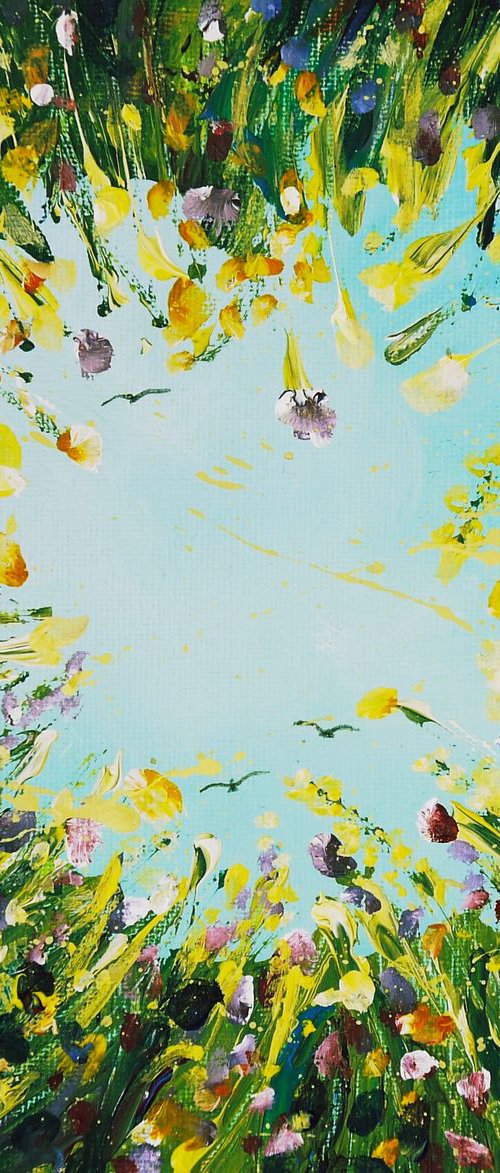Drifting on the wind *small painting* by Emma Sian Pritchard