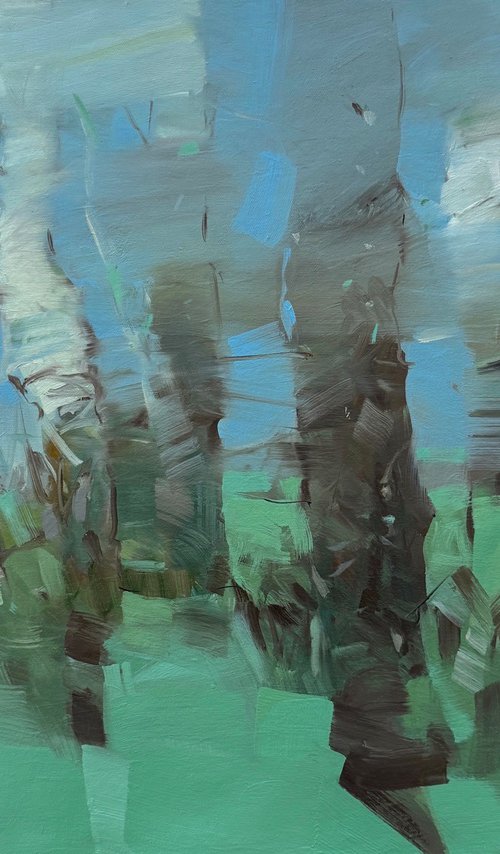 Birches in Cobalt by Vahe Yeremyan