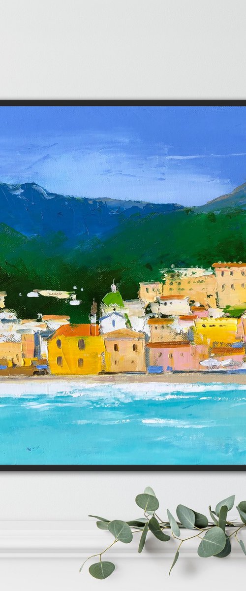 Italian Rivera painting 30-30 cm by Volodymyr Smoliak