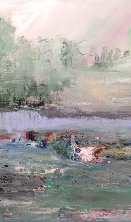 Green in the river by Hennie Van de Lande