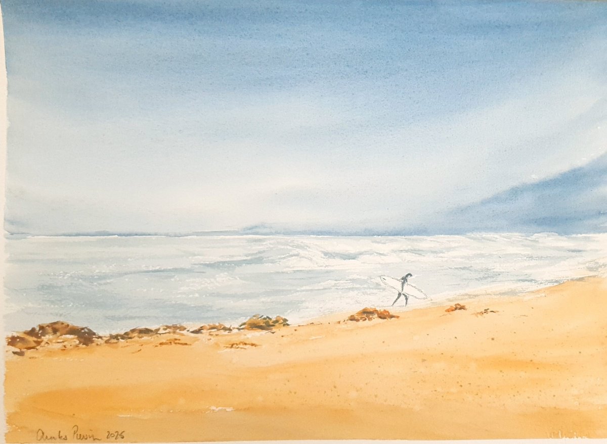 Impressionistic Watercolour , After The Waves By Charles Pierson, 15 X 11, Artwork For Sale On Artfinder
