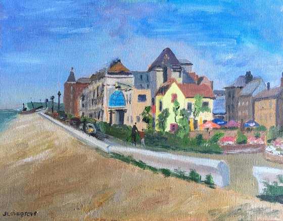 Seafront at Deal Kent, an original oil painting.