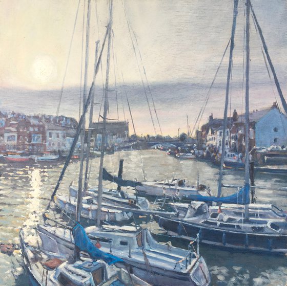 Last light, Weymouth harbour