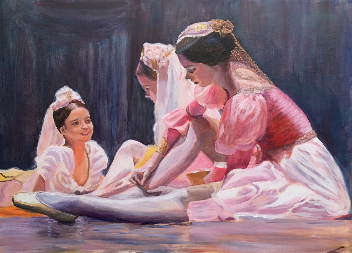 Three Dancers By Elena Sokolova, 28 X 20, Artwork For Sale On Artfinder