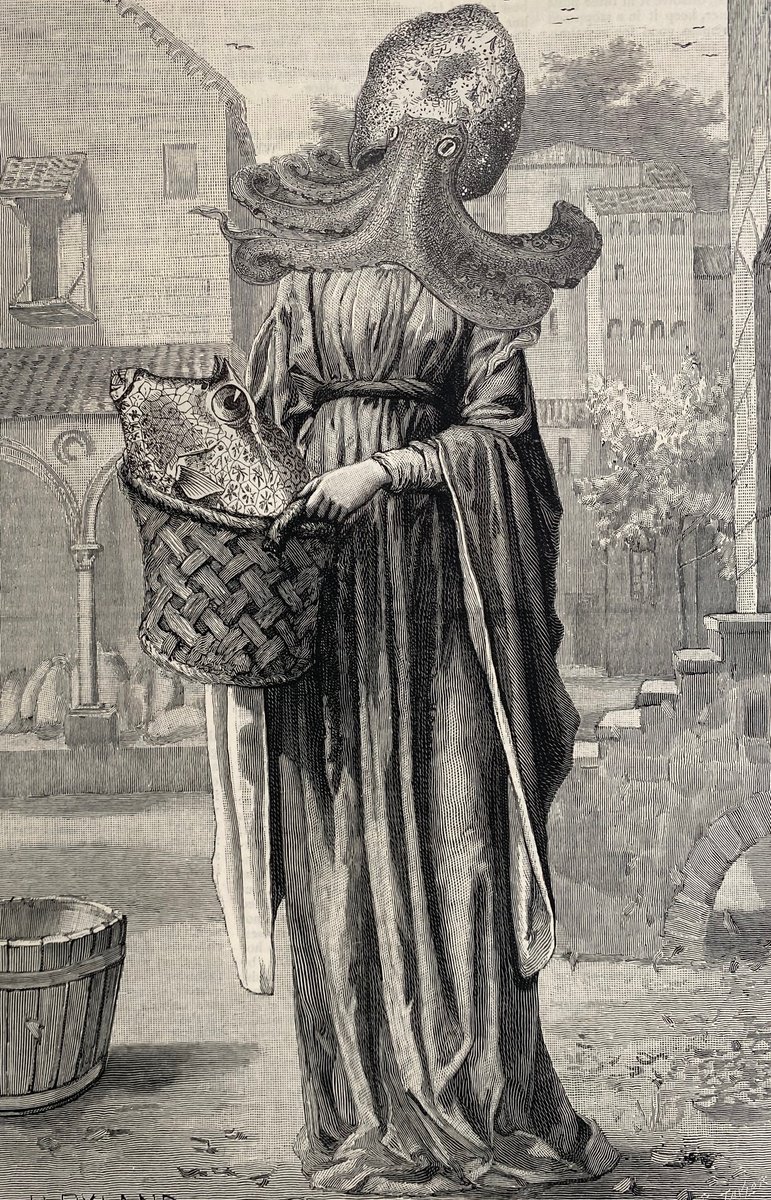 Surrealistic Portrait Collage By Tudor Evans, 6 X 9", Bringing Home His Head, Original Artwork