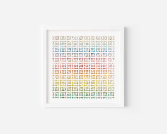 World Map Rainbow Dots