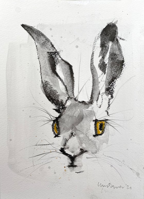 Watchful Charcoal Hare #07