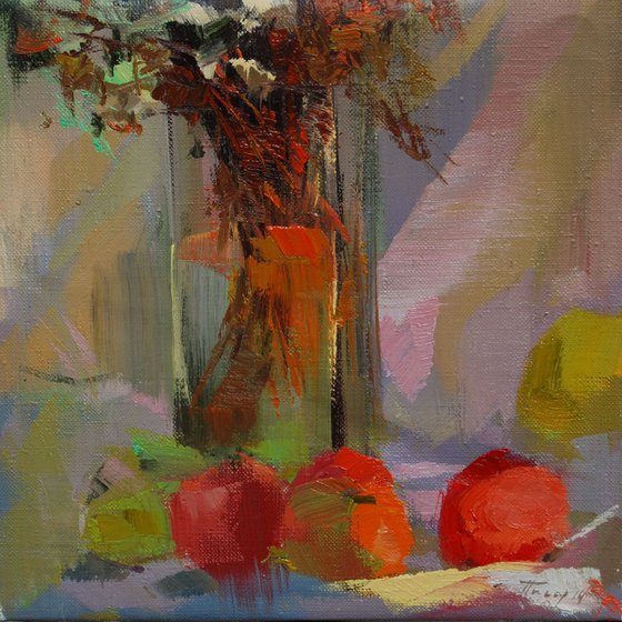 Oil painting still life " Kissed by Sun " ( 136sl14 )