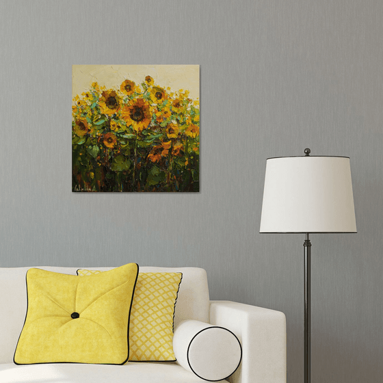 Sunflowers  Impasto Oil painting