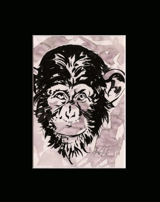 Chimpanzee 1 - Abstract Illustration Painting