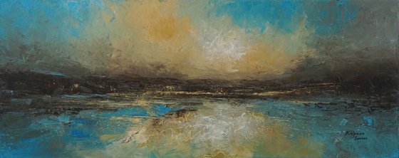 Hopeful Shore  (Panoramic Seascape, 100x40cm)