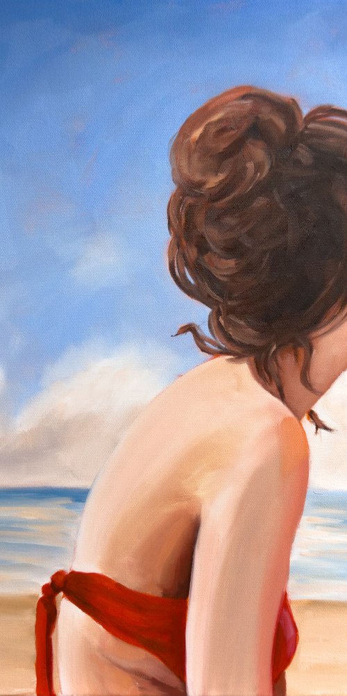 Girl in a Red Swimsuit by Daria Gerasimova