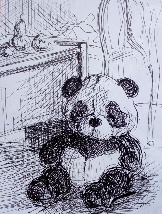 sitting panda toy (small drawing)