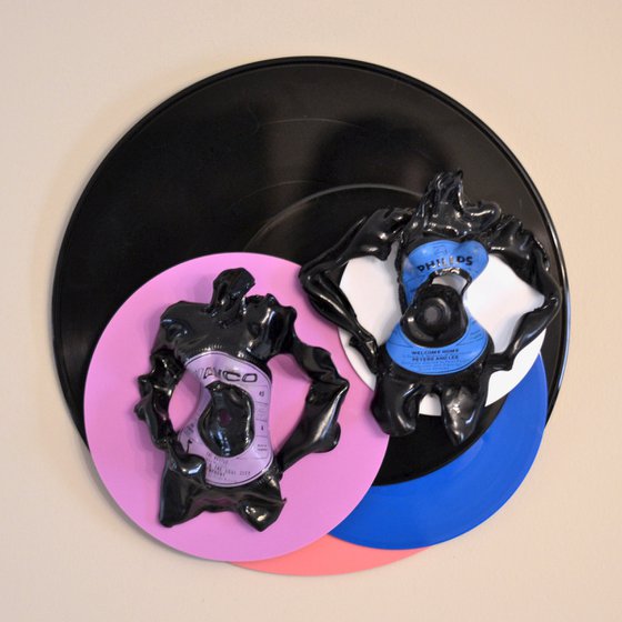 Vinyl Music Record Sculpture - "Hustle on Home"